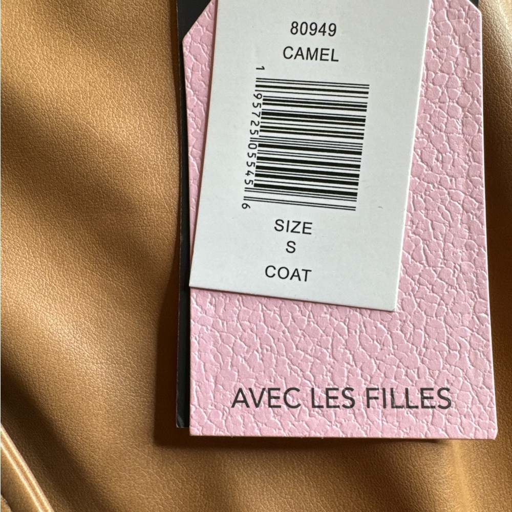 AVEC LES FILLES Vegan Leather Trench Coat, Size S. - Picture 6 of 10